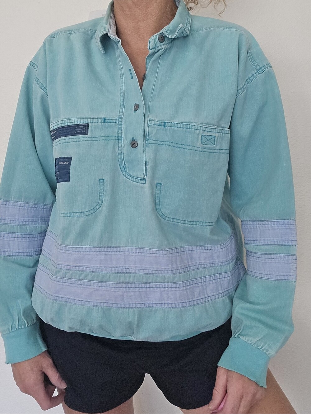 🐳VTG 80's Bugle Boy Popover Surf Sweateshirt